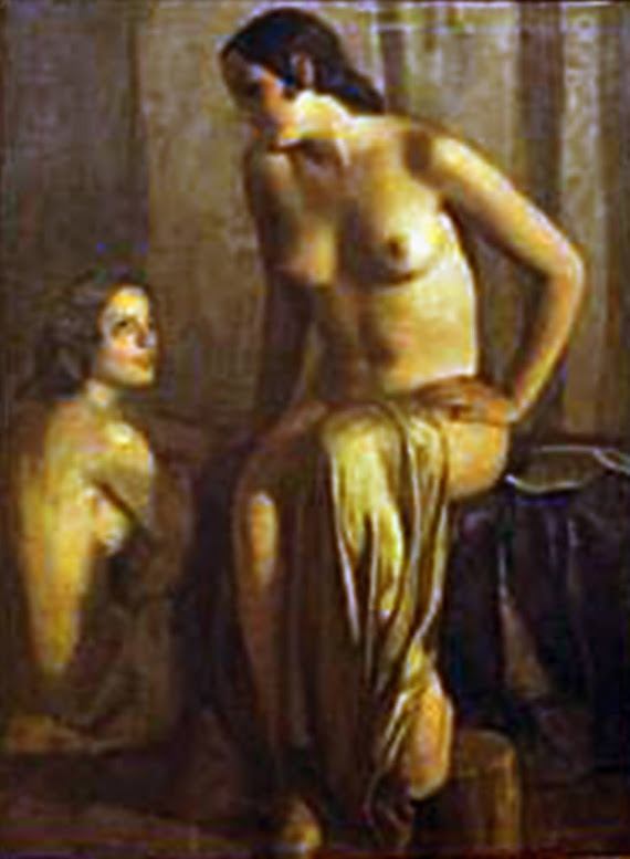 Figuras en el estudio, Anselmo Miguel Nieto, Retrato Femenino, Anselmo Miguel Nieto, Pintura Española, Pintores Españoles, Pintor Anselmo Miguel Nieto, Pintor Español, Retratos de Anselmo Miguel Nieto