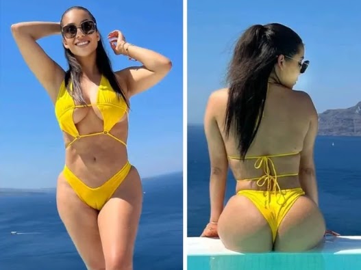 “Smack, Smack, I’m Cancelling My Ticket Back Home” – Maria Says As She Flaunts Her Fashion Style In Yellow, Showing How She Is Having Fun In Greece.