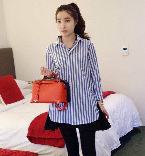 Pleated Stripe Shirt