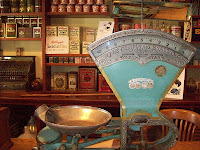 Old-fashioned scale in an old store museum