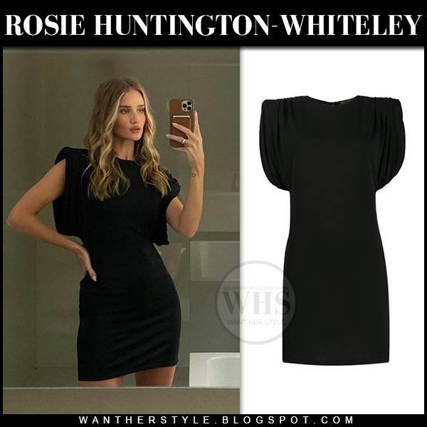 Rosie Huntington-Whiteley in black mini dress