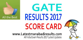 GATE 2017 Results/Scorecard, Manabadi GATE Results 2017 Download