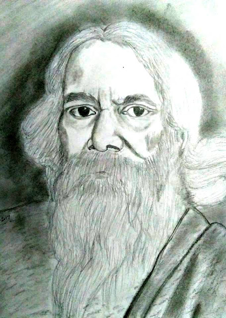 PENCIL DRAWING - Rabindranath Tagore