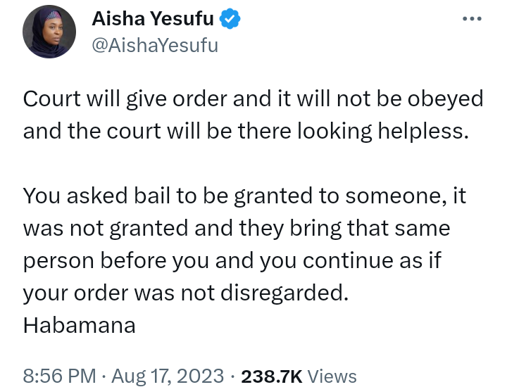 Nigerian activist Aisha Yesufu