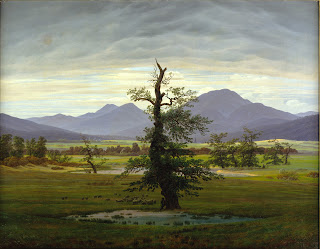 Caspar David Fiedrich – Paisaje con un árbol solitario – 1822