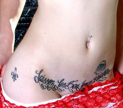 girl tattoos on lower hip. Lower Hip Tattoos angel