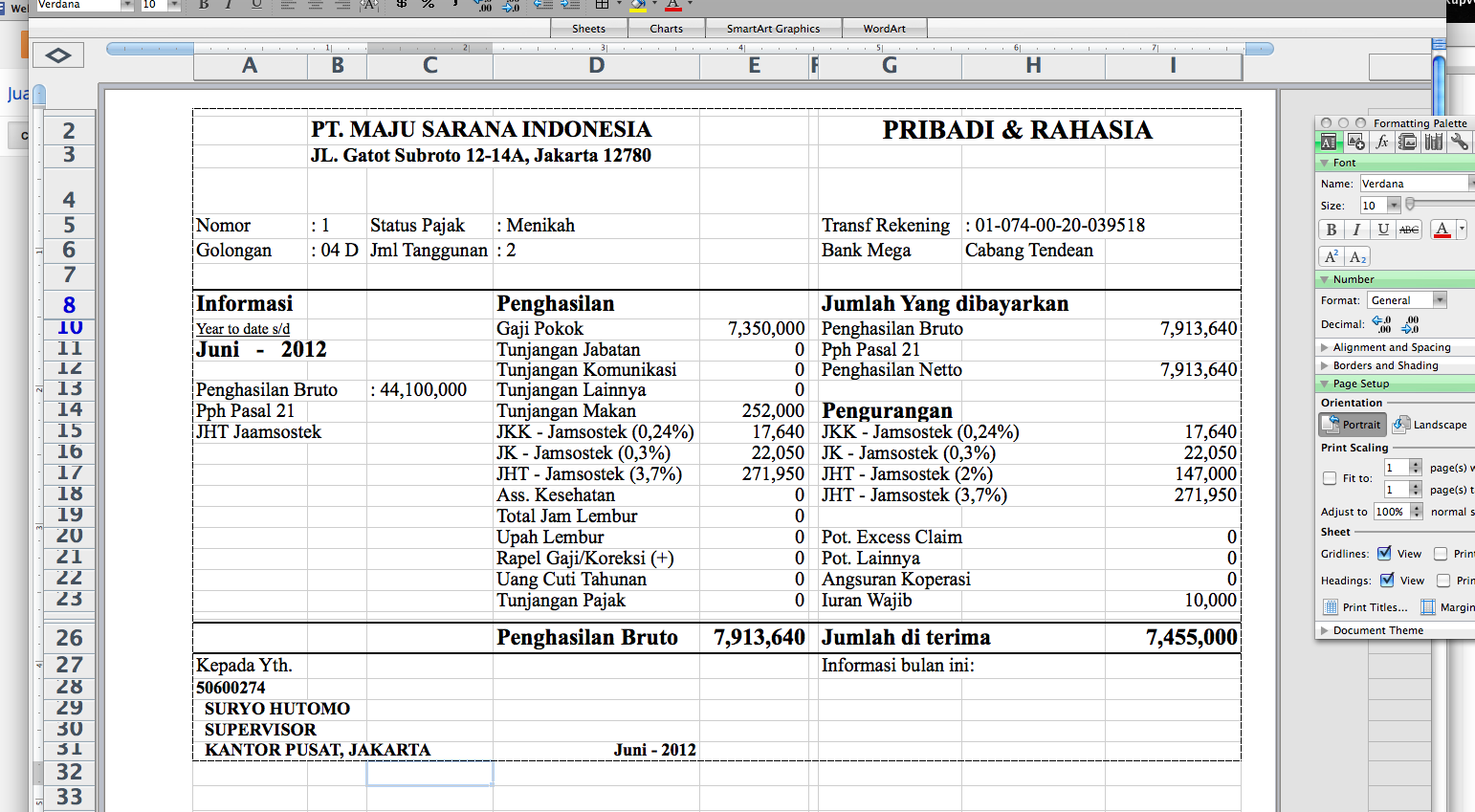 Kertas Slip Gaji Carbonize