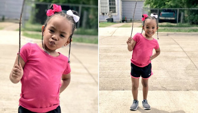 Little girl, Jordyn felt so incredibly proud with her stick