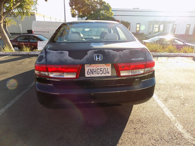 Honda Accord with oxidized clear coat before complete paint job at Almost Everything Auto Body.