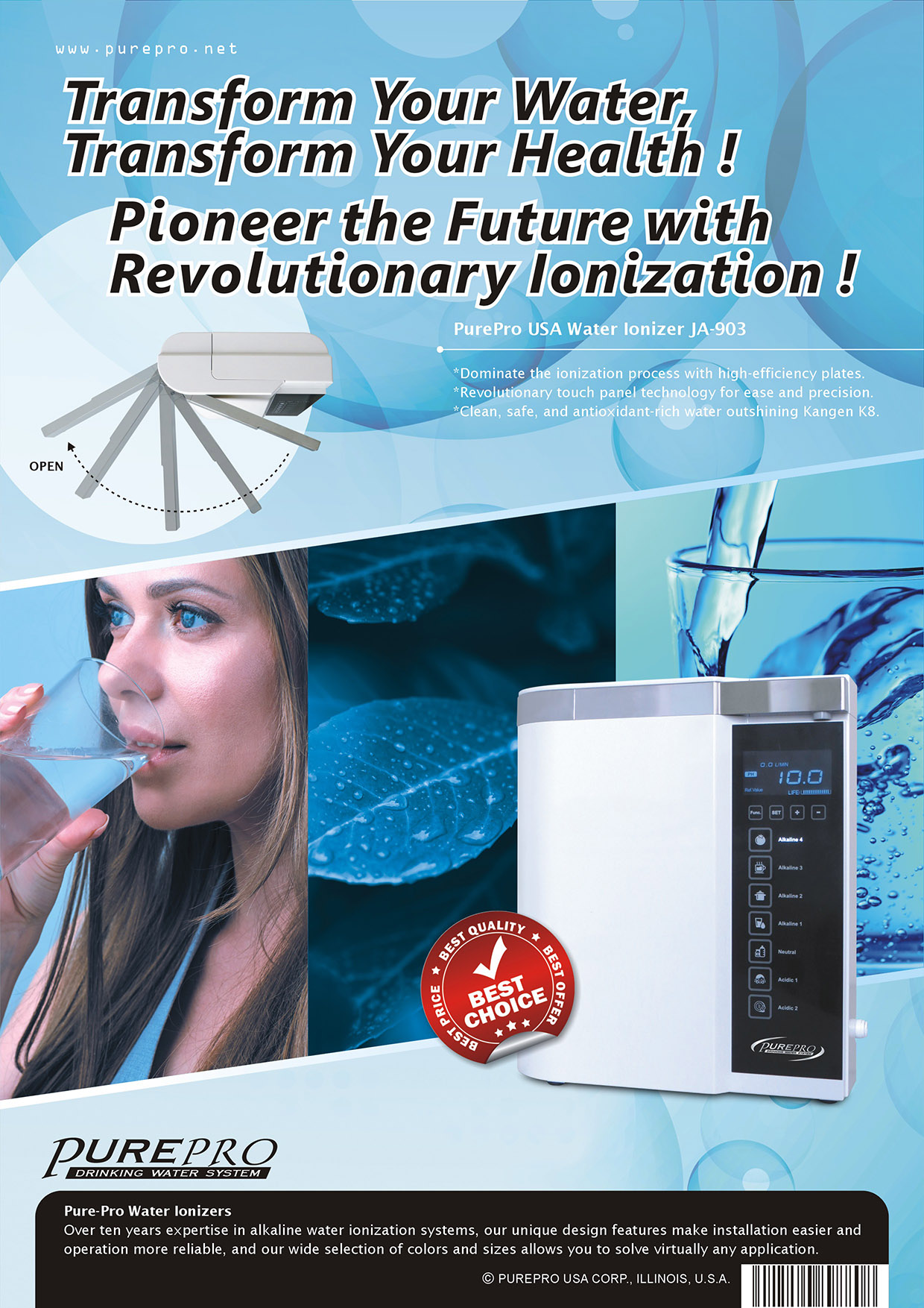 Unlock the Secret to Longevity: Hydrate with PurePro USA Water Ionizer JA-903’s Alkaline Ionized Water