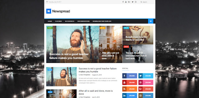 New Spread Blogger Template