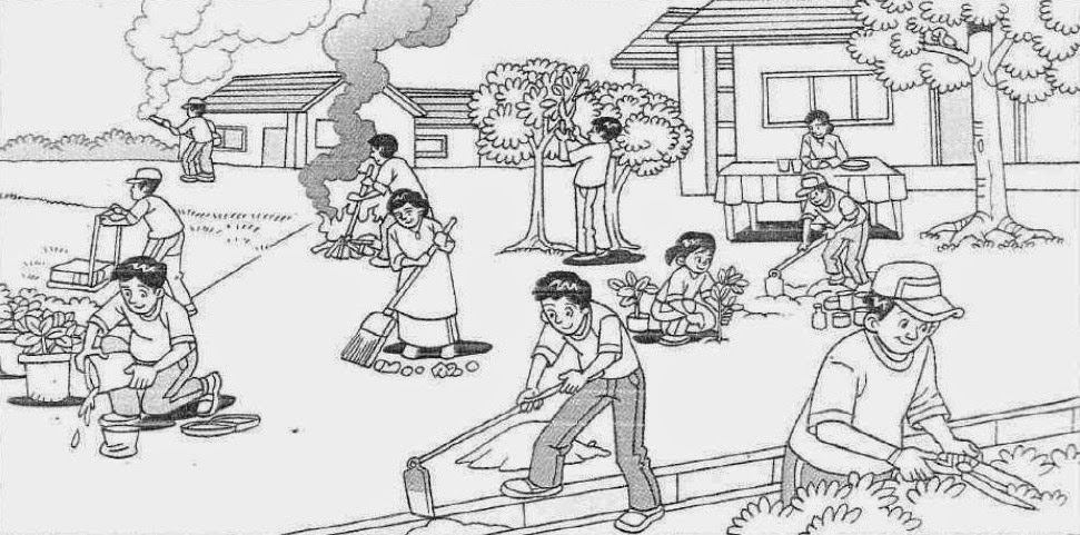 Gambar Kartun Keluarga Membersihkan Rumah. otomatisasi 