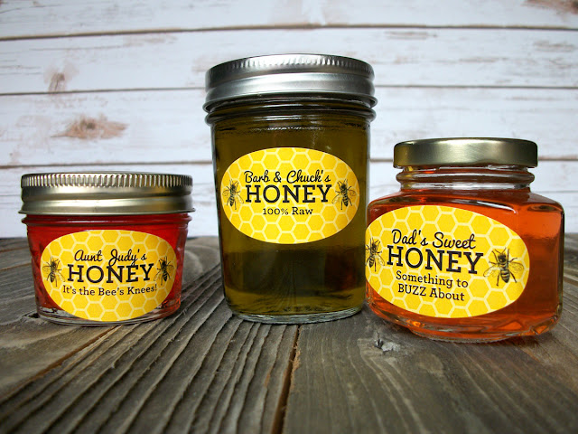 Custom Yellow Oval Honey Bee Jar Labels