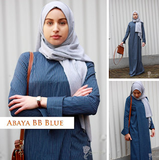 Model Abaya BB Blue By Zamzam Zalila