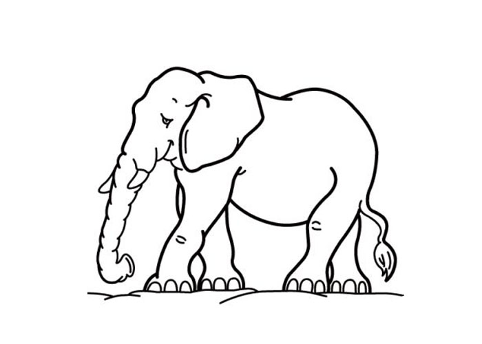 Cartoon Elephant Coloring Pages title=