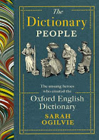 Book cover of The Dictionary People, featuring 19th-century style drawings of various men and women in Victorian dress