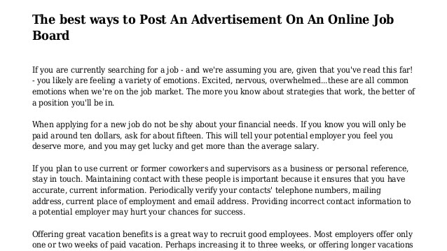 Employment Website - Where To Post Jobs Online