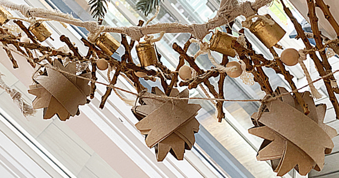 Cardboard Tube Ornaments and Garland