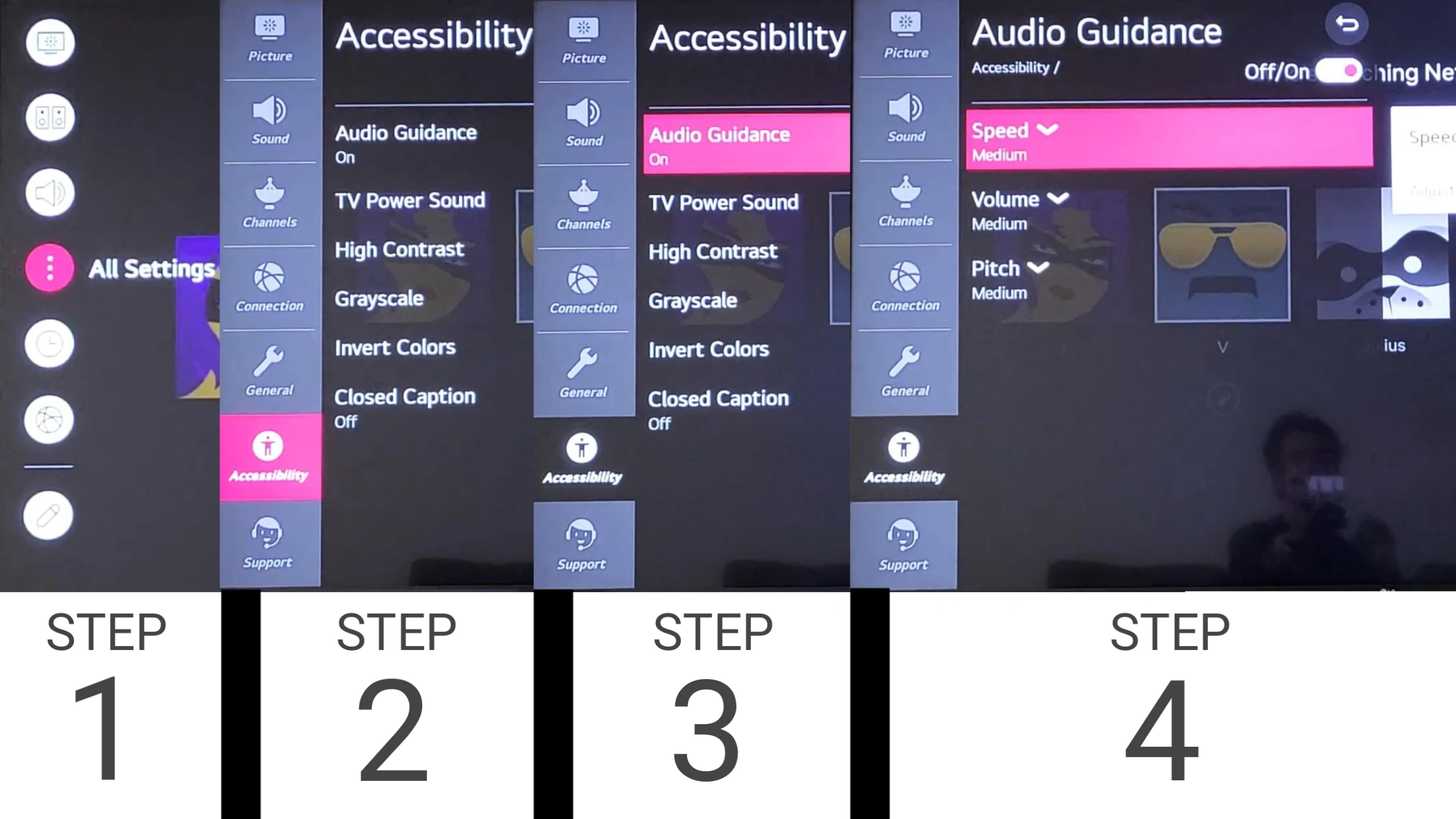 How to turn off audio description on lg tv