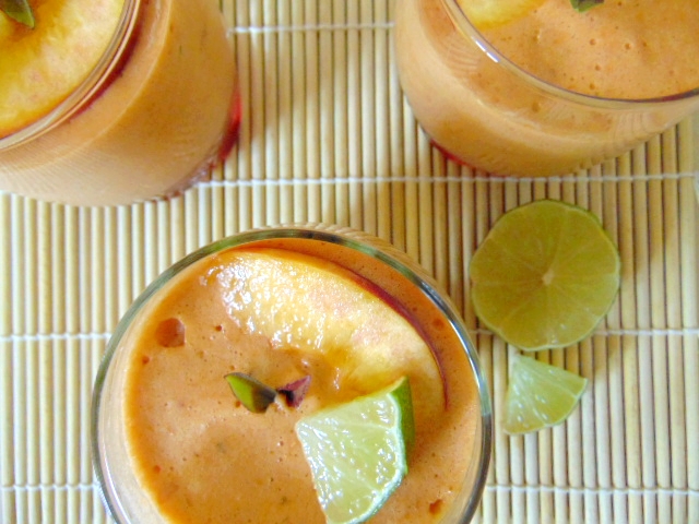 Apricot basil and lime mousse - raw and vegan