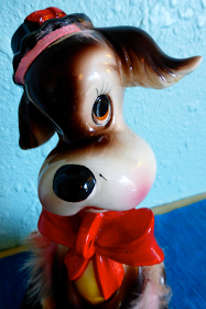 made in Japan, Japanese vintage ceramic, kawaii vintage ceramic, vintage kawaii dog, ceramic dog, vintage ceramic dog, made in Japan vintage ceramic dog