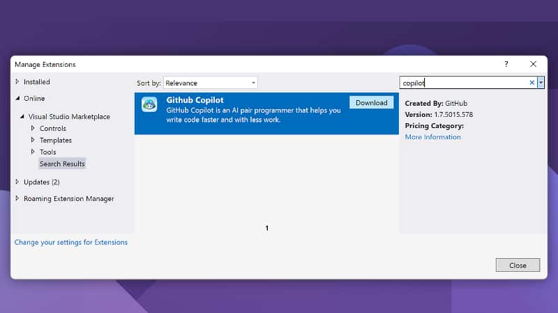 GitHub Copilot now available for Visual Studio 2022