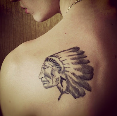 Justin Bieber's New Indian Head Tattoo Photo 2013