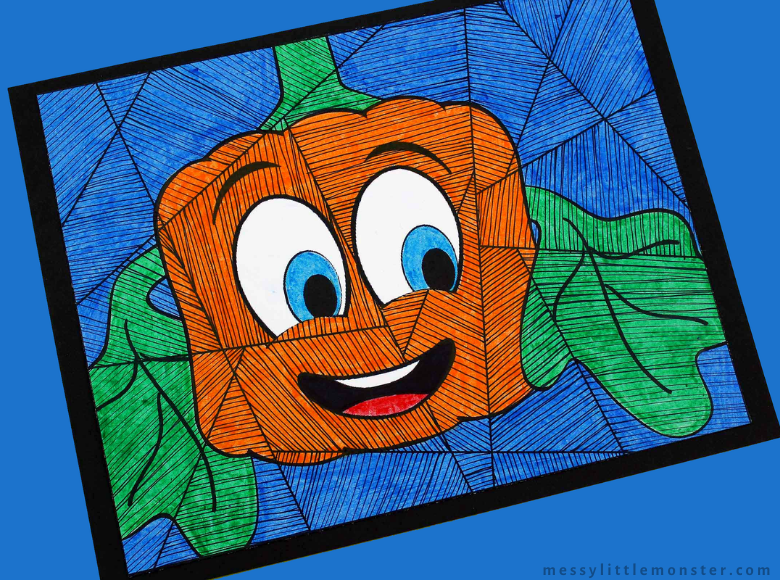 Spookley the square pumpkin coloring page for kids