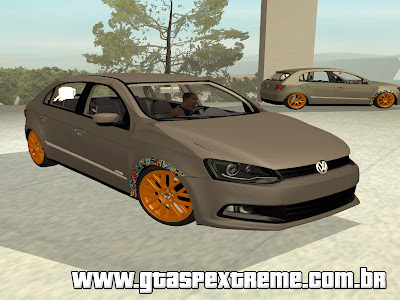 Vw Gol G6 + Fixa + Roda 17 Dourada para GTA San Andreas