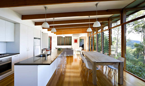 Photo of modern kitchen and dinning room