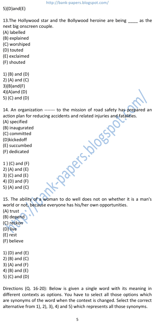 ibps question pattern