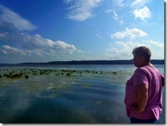 Gin checking out the lilypads