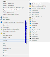 Shift + klik kanan Send to