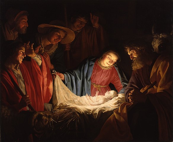 "Adoration of the Shepherds" by Gerard van Honthorst (1622) - PD-1923