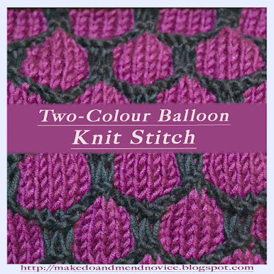 Two Colour Balloon Knit Stitch knitting pattern