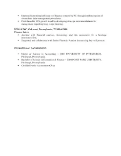 Corporate Financial Analyst Resume Sample