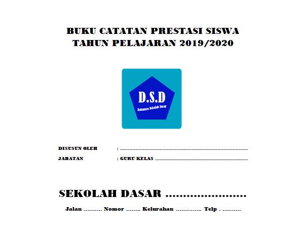 contoh format buku catatan prestasi siswa sd atau sekolah dasar