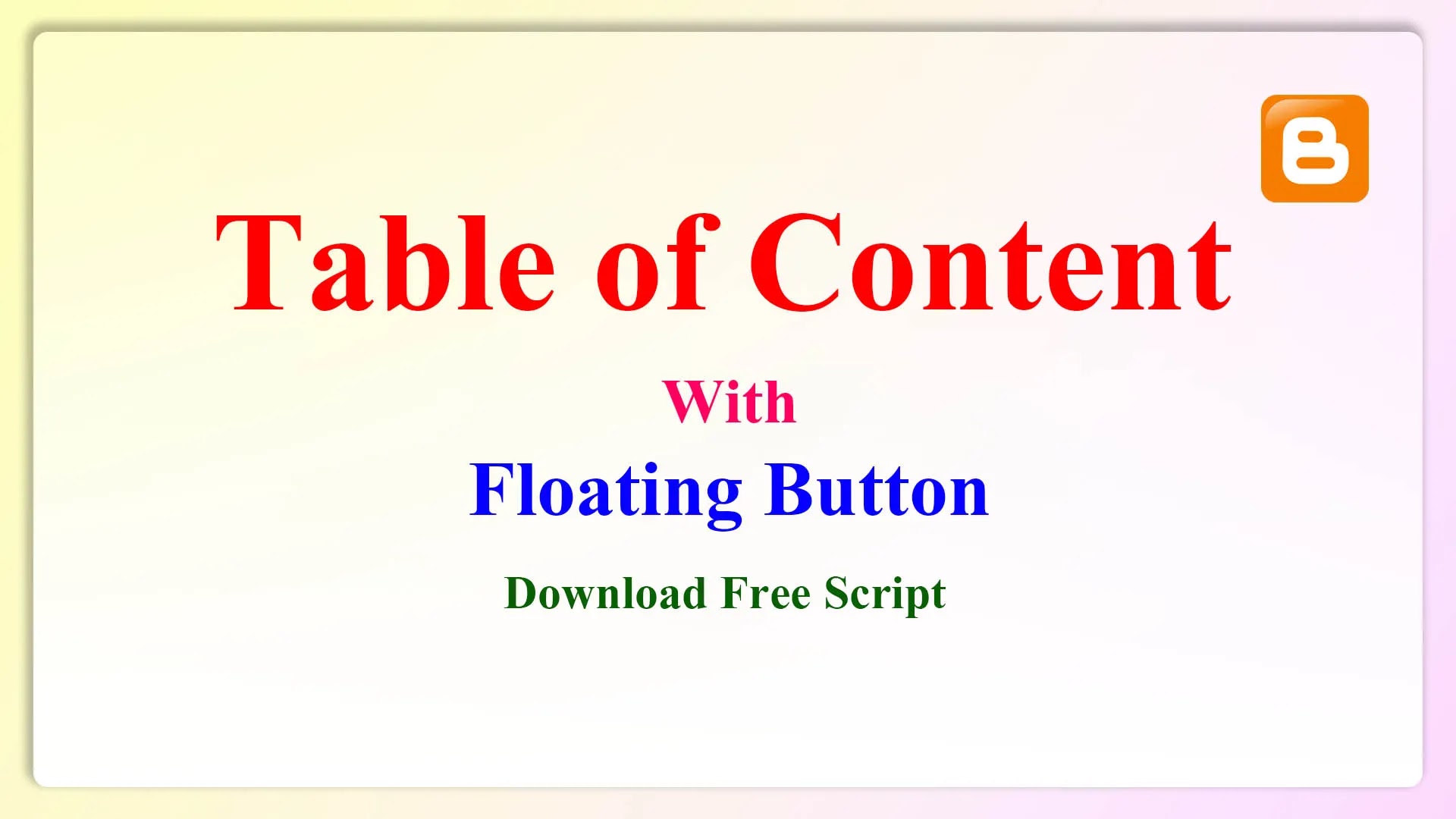 How to add Floating Table of Content in Blogger - iong.in