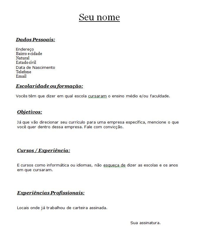 ejemplos de resume. Ejemplo Curriculum Vitae