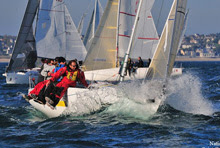 J/80 sailing French Nationals off Saint Cast, France