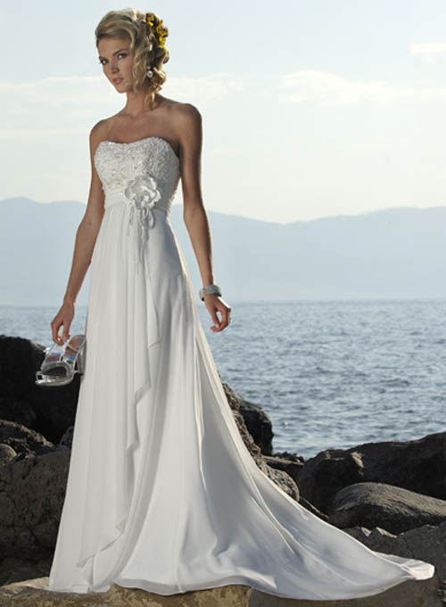 strapless white wedding dresses