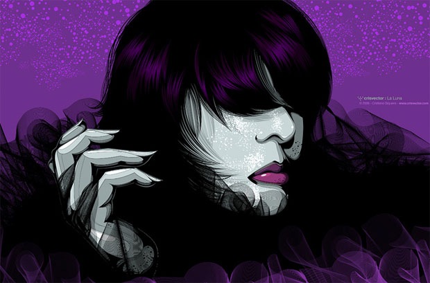Vector Girl in Dark Pink 