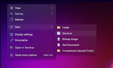 create new shortcut to Downloads folder