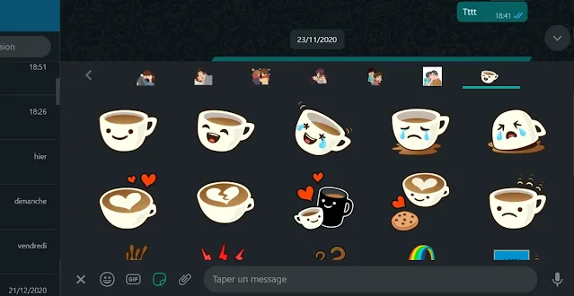 La prise en charge des stickers tiers sur WhatsApp Web