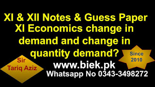 XI Economics change in demand and change in quantity demand www.biek.pk