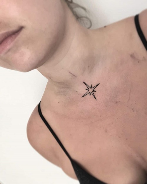 Neck Star Tattoo