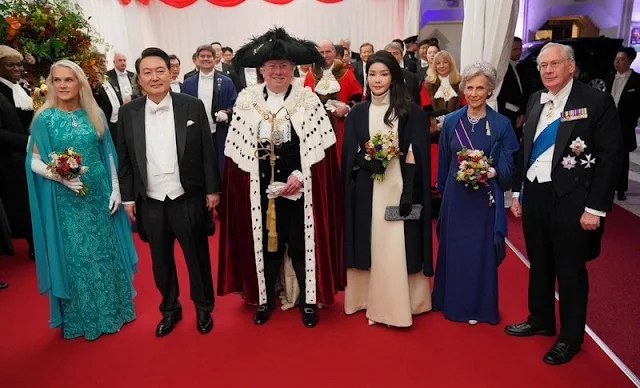 President Yoon Suk Yeol and First Lady Kim Keon Hee attended a banquet. Duchess of Gloucester wore a blue gown