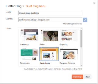 Klik Buat Blog