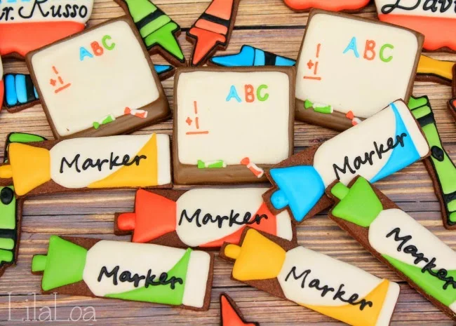 Decorated Whiteboard Marker Cookies