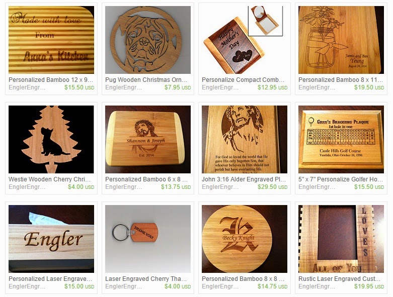A sample of Engler Engraving's products